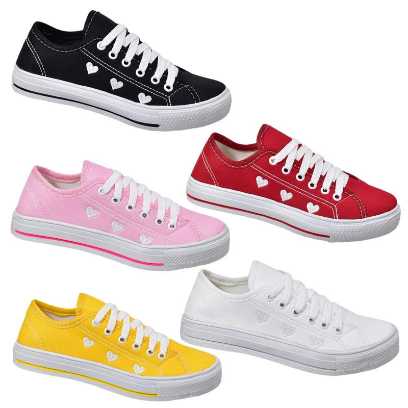 Women's Casual Sneakers New Arrival Heart Detail Basic Fashion