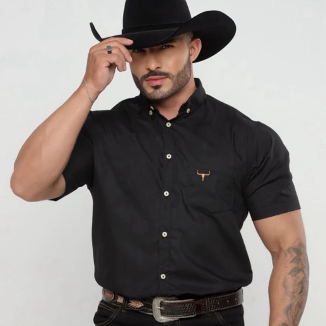 Cowboy Western Premium Comfort Plaid Shirt Short Sleeve Button on American Collar Embroidered Immediate Shipping image 5