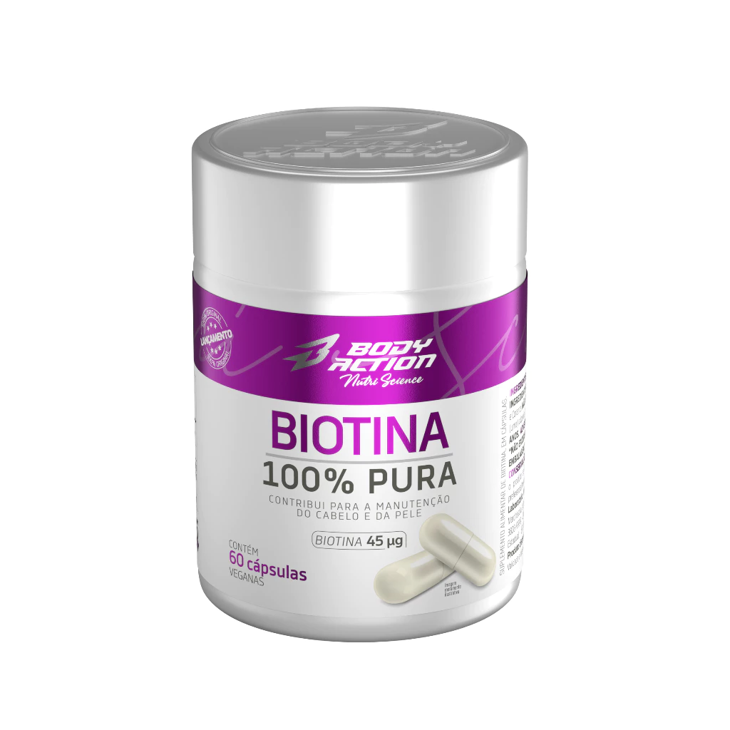 Biotina 100% pura 45mcg (60 cápsulas) - Body Action image 3
