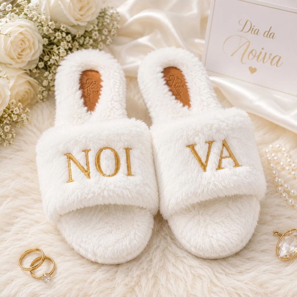 White Bride Slippers, Flat Flip-Flops, Bridal Day Wedding, Making Of Embroidered Luxury image 3
