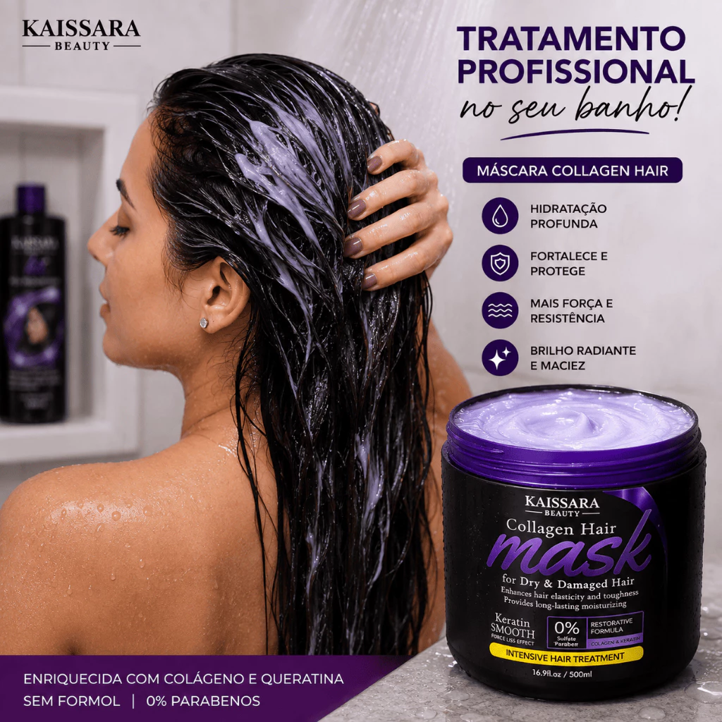 Kaissara Beauty Progressive Complete Kit + Collagen Mask + Shampoo and Conditioner + 60ml Immediate Straightening Oil image 3