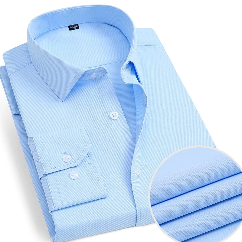 Fashion Solid Business Office Social Dress Long Sleeve Shirt Korean Style Men's Shirts