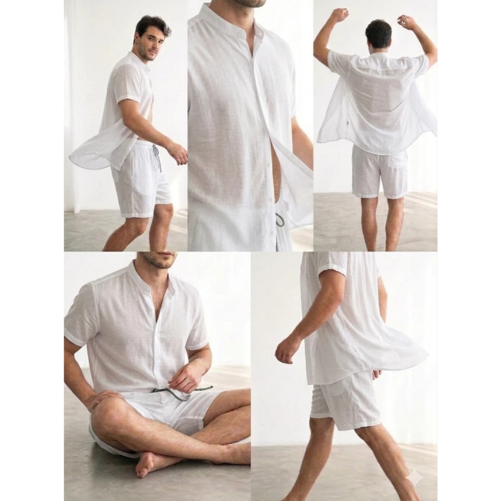 Men's Viscose Priest Collar Shirt