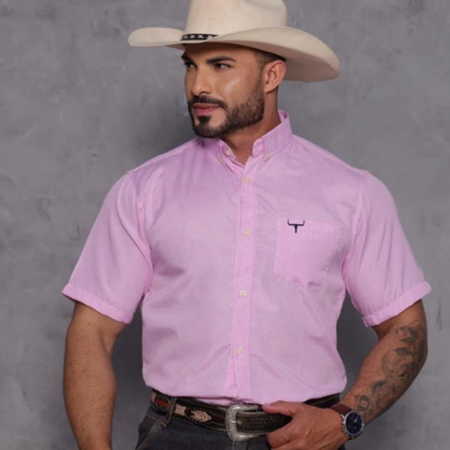 Cowboy Western Premium Comfort Plaid Shirt Short Sleeve Button on American Collar Embroidered Immediate Shipping image 2