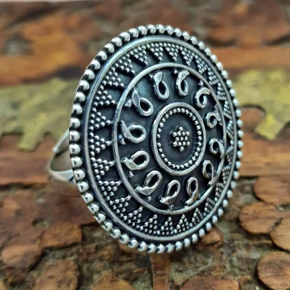 Bali 925 Silver Ring, Boho Style - B010