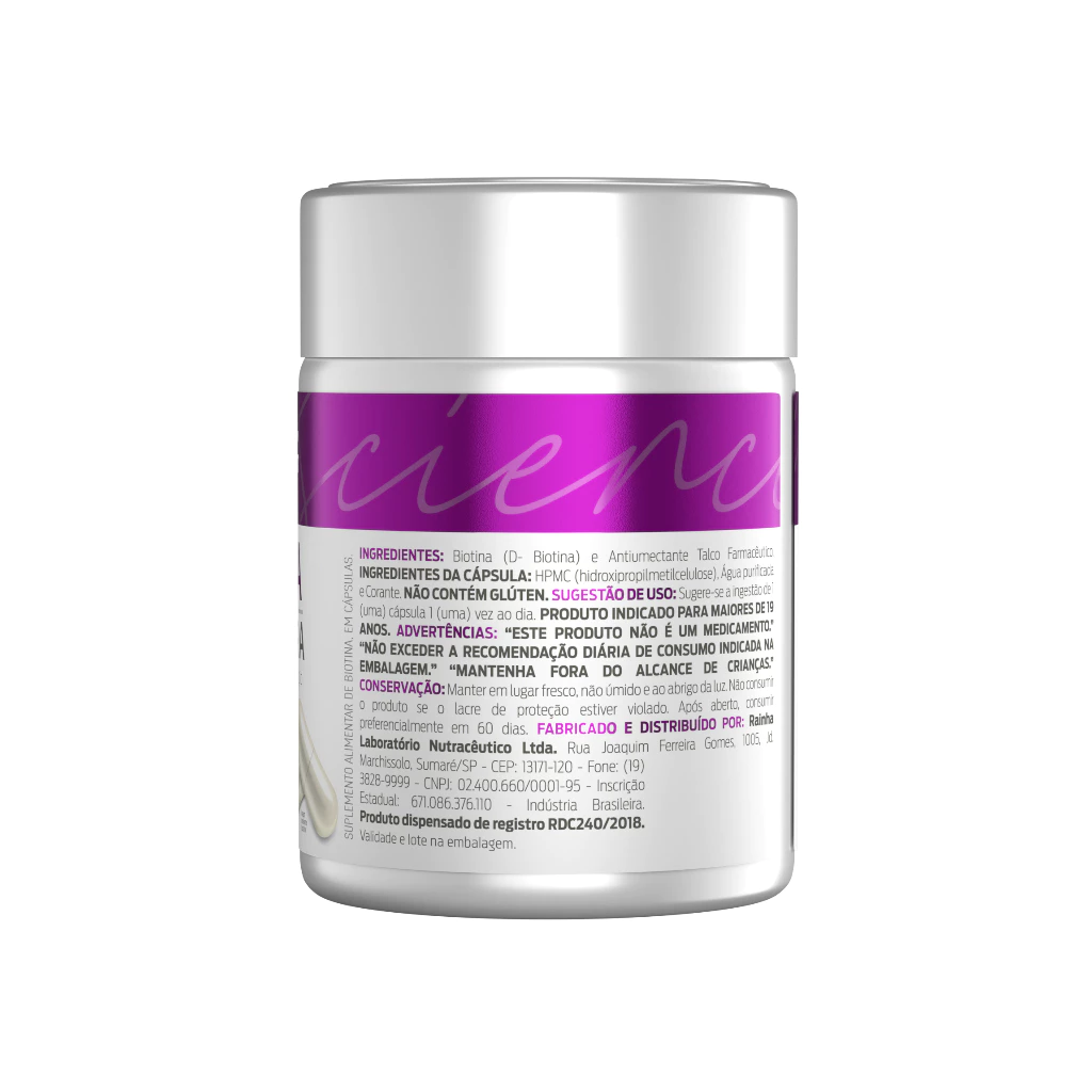 Biotina 100% pura 45mcg (60 cápsulas) - Body Action
