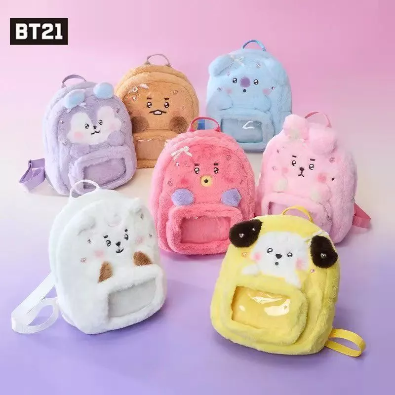 BT21 Cute Rabbit Plush Backpack - Animal School Bag for Birthday Gift