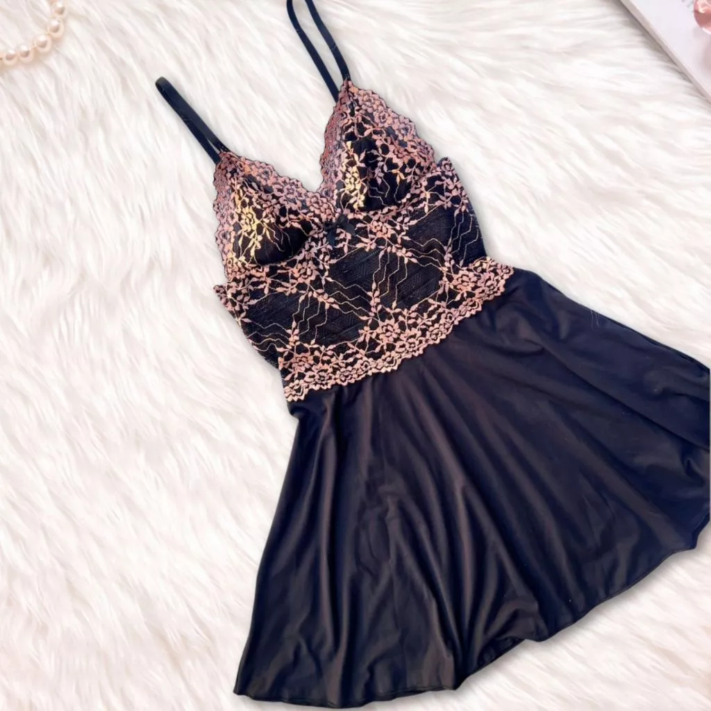 Mit Lingerie Women's Sleep Dress Sexy Lace Nightgown Without Pads image 2