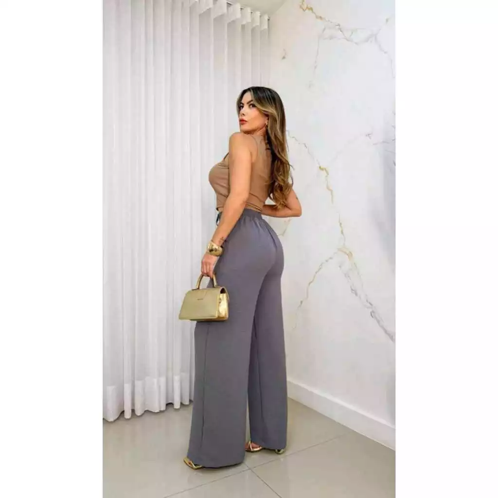 Duna Women's GG Wide Leg Pantaloons with Button Trend 2025 image 3