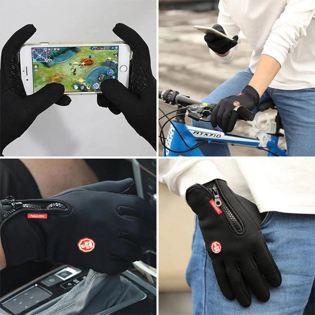 Reinforced Non-Slip Thermal Glove for Motorcycle and Bike, Touch Screen, Water Resistant, Unisex image 2