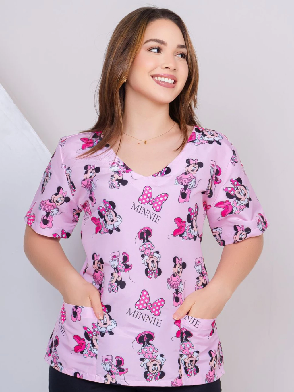 Women's Fitted Gown with Cartoon Characters image 4