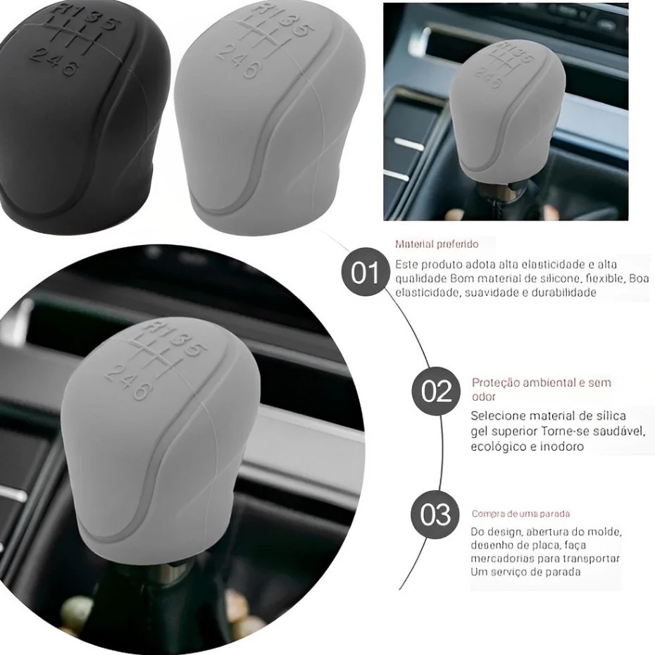 6-Speed Manual Gear Shift Knob Silicone Protector Car Accessories image 3