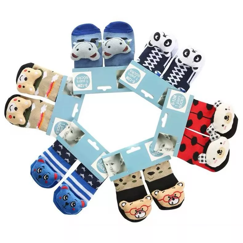 Kit 2/4/6 pairs Baby Socks with Bells Animal image 4