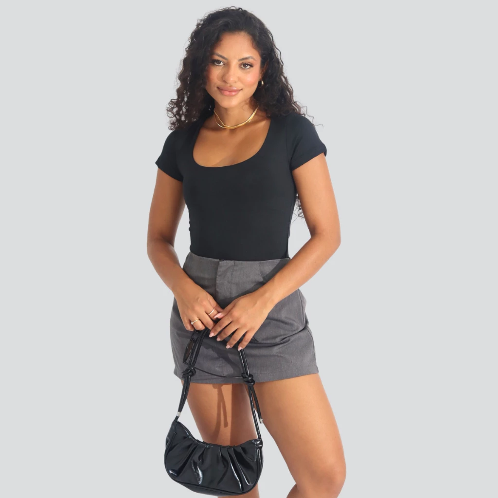 Kit 2 Women's Bodysuit Square Neckline Short Sleeves Suplex Summer image 4