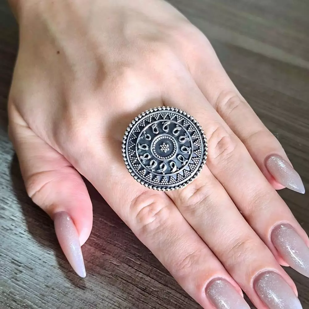 Bali 925 Silver Ring, Boho Style - B010 image 3