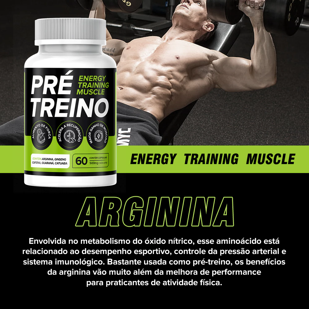 Pre-Workout Premium Supplement + Energy and Disposition - 60 Capsules - Fast Shipping image 2