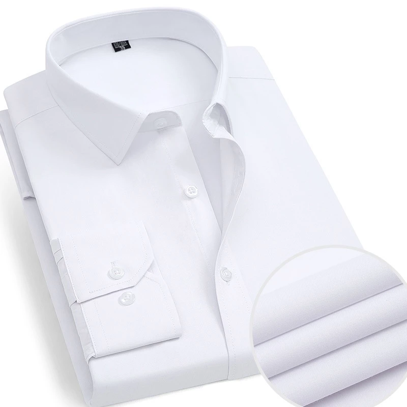 Fashion Solid Business Office Social Dress Long Sleeve Shirt Korean Style Men's Shirts image 4